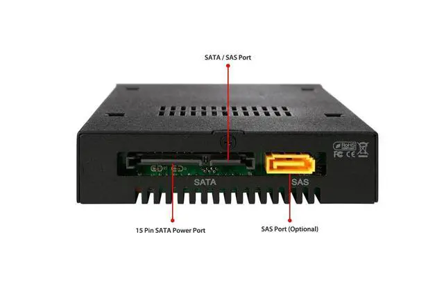 Alt view image 4 of 7 - Rugged Full Metal 2.5 SAS/SATA HDD & SSD Mobile Rack for External 3.5" Drive Bay | ToughArmor MB991IK-B