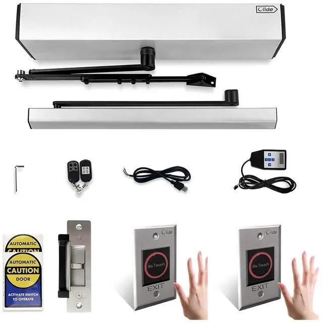 Main image of Automatic Door Opener No Touch Open Door,Commercial Door Operator with 2PCS Wired Touchless Hand Sensor 25A and 1PCS DC12V 880lbs Electric Strike NO&NC Open