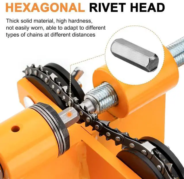 Alt view image 3 of 7 - Bench Rivet Spinner,Chainsaw Saw Chain Spinner,Chainsaw Chain Spinner Tool,Combination Saw Link Riveting Rivet Splitter Break