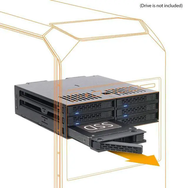 Alt view image 2 of 4 - ExpressCage MB326SP-B Hot Swap Cage for 6X 2.5-Inch SATA SSD/HDDs in 1x 5.25-Inch Bay