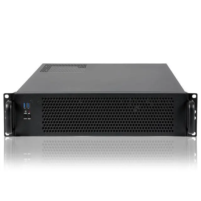 Alt view image 2 of 7 - MicroATX/Mini-ITX 2U Rackmount Server Chassis max 9x3.5 Bay / USB3.0 with 2.0 Adapter Support ATX PSU Either top or Side Cooling Depth 17.7" Black