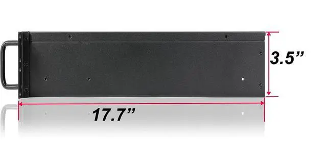 Alt view image 5 of 7 - MicroATX/Mini-ITX 2U Rackmount Server Chassis max 9x3.5 Bay / USB3.0 with 2.0 Adapter Support ATX PSU Either top or Side Cooling Depth 17.7" Black