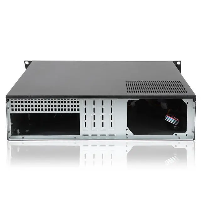 Alt view image 4 of 7 - MicroATX/Mini-ITX 2U Rackmount Server Chassis max 9x3.5 Bay / USB3.0 with 2.0 Adapter Support ATX PSU Either top or Side Cooling Depth 17.7" Black