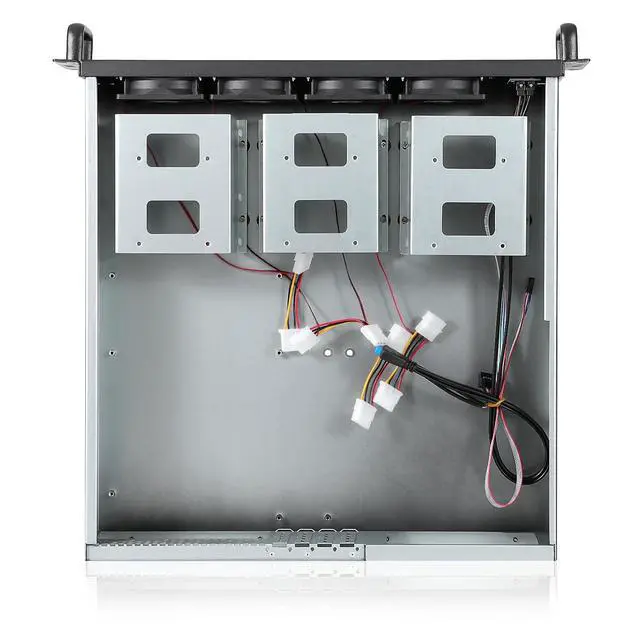 Alt view image 6 of 7 - MicroATX/Mini-ITX 2U Rackmount Server Chassis max 9x3.5 Bay / USB3.0 with 2.0 Adapter Support ATX PSU Either top or Side Cooling Depth 17.7" Black