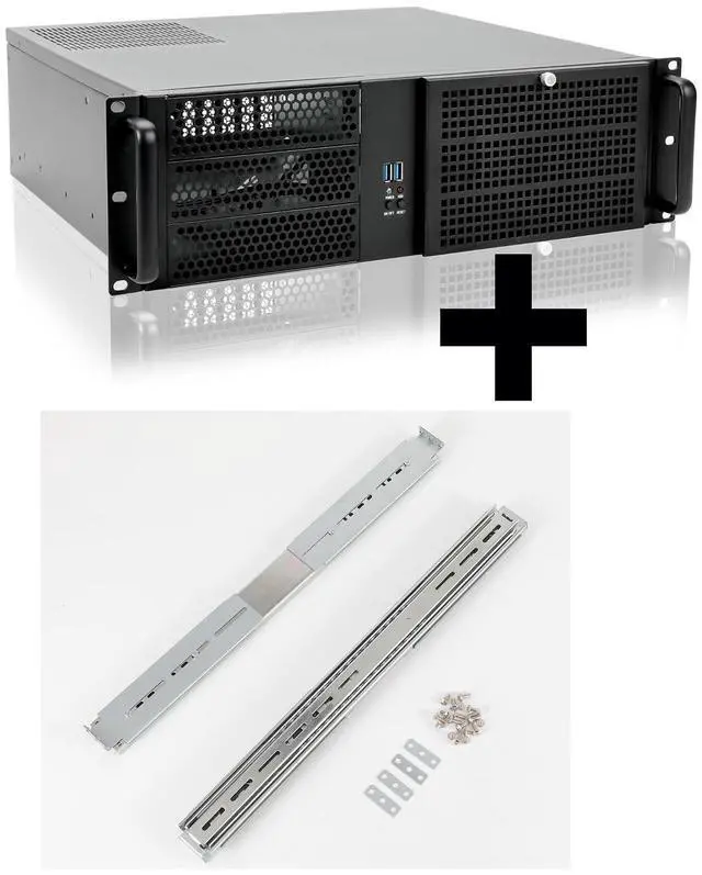 Main image of 20" Rail with 3U Chassis 3x5.25 / ATX PSU Upside and Down Both Support