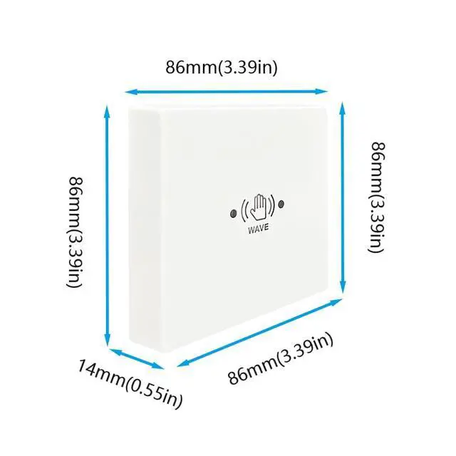 Alt view image 3 of 7 - Wired Touchless Door Switch M-605MH for Automatic Door Opener,Surface-Mounted Hand Wave Infrared Sensor to Open Door,Sensoring Distance Adjustable,1PCS Square 3.39inch Single Switch (White)