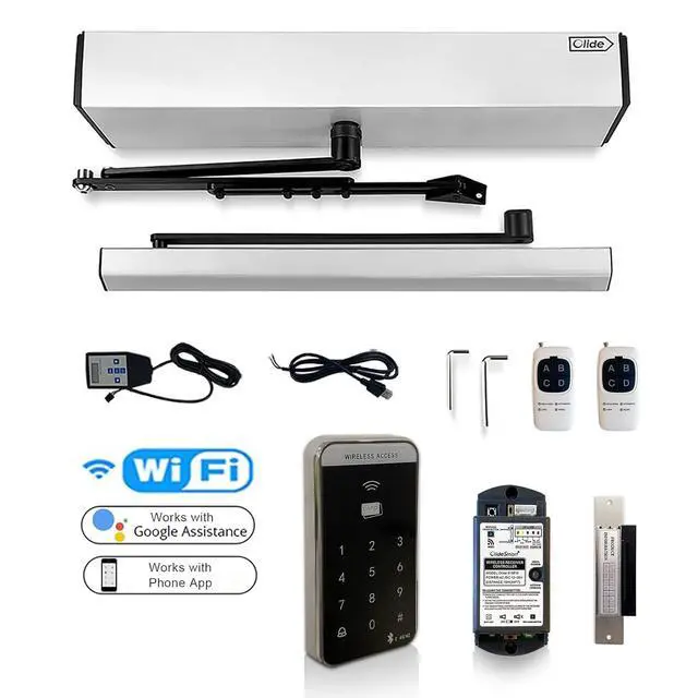 Alt view image 2 of 7 - Smart Home Door Opener WiFi Phone APP Remote Control Automatic Swing Door,Compatible with Alexa,Google Home,Voice Control Access with Wireless Access Keypad,Electric Strike,Receiver