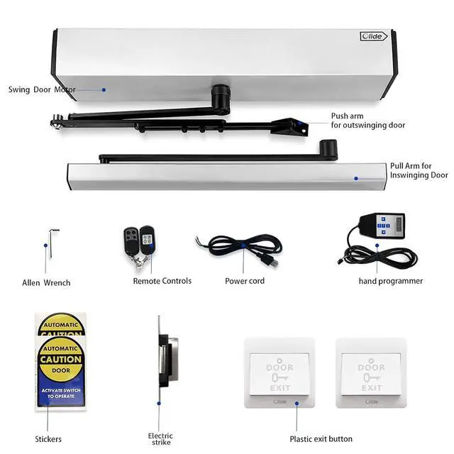 Alt view image 2 of 7 - Electric Door Opener Automatic Door Operator with Electric Lock | with DC12V 550lbs Fail Safe Electric Strike, Electric Automatic Door Opener with Electric Strike