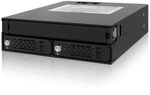 Main image of Full Metal 2 Bay 2.5" SAS/SATA HDD & SSD Backplane Cage with Slim ODD Tray and Locking Trays for External 5.25" Bay | ToughArmor MB994IKO-3SB