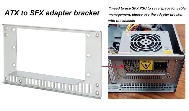 Alt view image 6 of 7 - 3U Rackmount Server Chassis ATX/Micro ATX/Mini-ITX (8x3.5 or 6x3.5+2x2.5,with Front 3x120mm Fan Support Standard ATX PSU or SFX PSU (Using the ATX to SFX Bracket with Chassis)