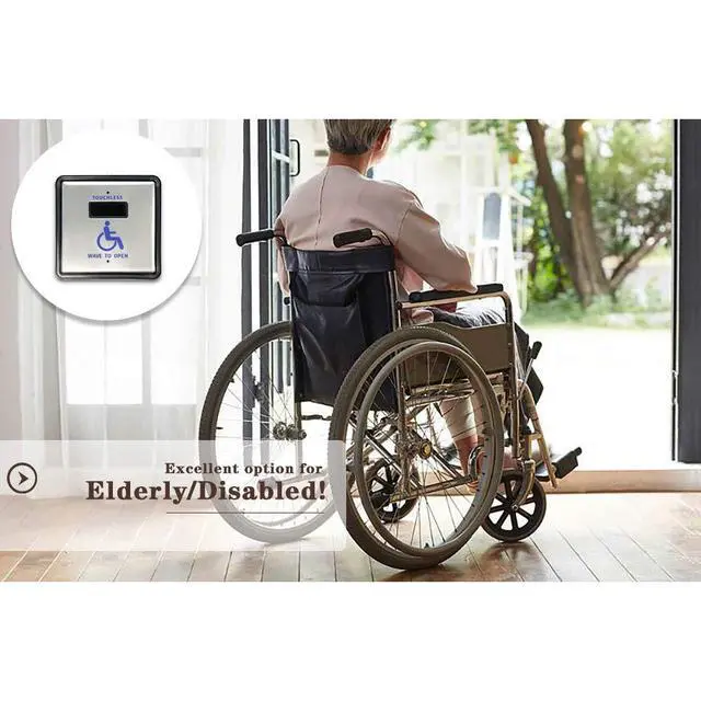 Alt view image 5 of 7 - Wireless Handicap Wave Sensor Switch with Handicapped Logo Wireless Wave to Open Automatic Door,Stainless Steel 4.5'' Square Panel Olide-512N,WiFi Function Available
