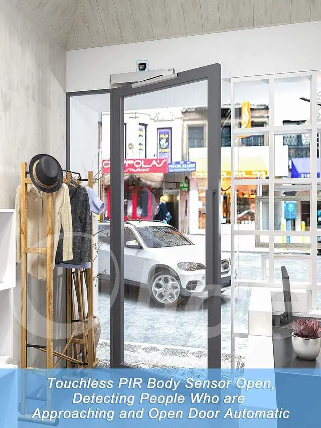 Alt view image 5 of 7 - Automatic Door Opener Touch Free Open Indoor and Outdoor Swinging Open with Wireless Touchless Wave Sensor Olide-512N