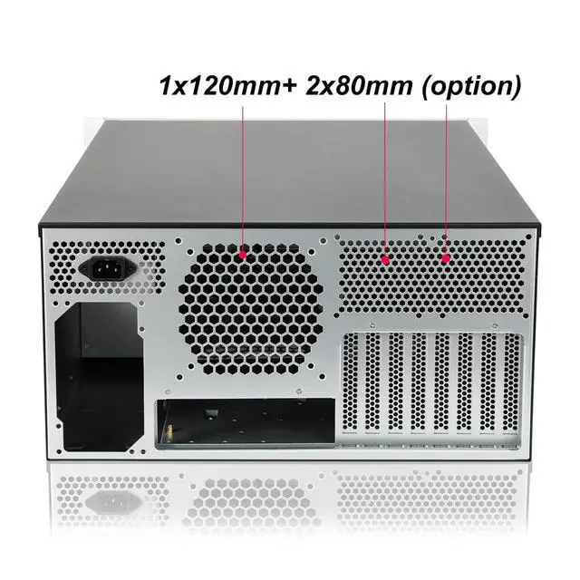 Alt view image 7 of 7 - 5U Liquid Cooling Chassis Silver with 20" Sliding Rail