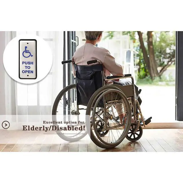 Alt view image 5 of 6 - Wireless Narrow Handicap Push Switch Olide-511 2PCS for Automatic Door Opener with Handicap Logo+1PCS 2.4G High Stability Receiver 510FW,with WiFi Function
