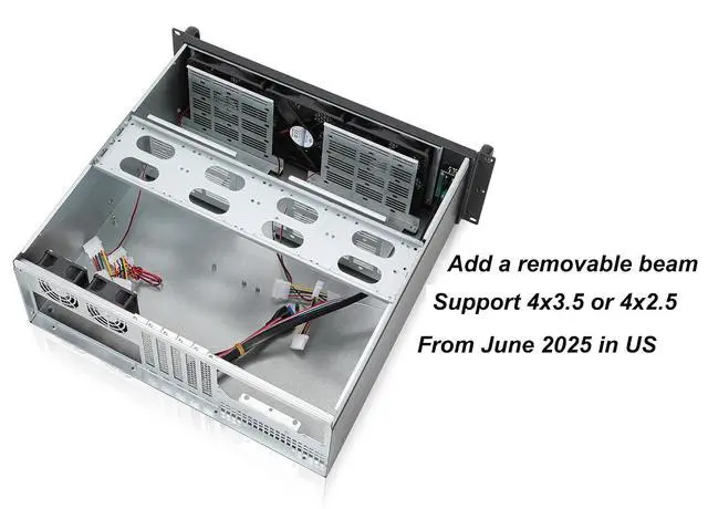 Alt view image 2 of 7 - 3U Rackmount Server Chassis ATX/Micro ATX/Mini-ITX (8x3.5 or 6x3.5+2x2.5,with Front 3x120mm Fan Support Standard ATX PSU or SFX PSU (Using the ATX to SFX Bracket with Chassis)