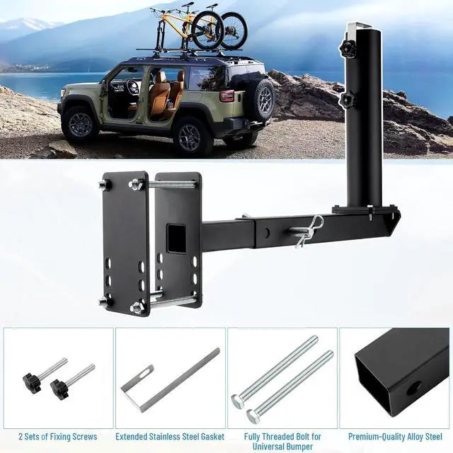 Alt view image 3 of 6 - Heavy Duty RV Flag Pole Mount, Full Stainless Steel 3 in 1 Frame/Hitch/Bumper Flag Pole Holder for Trailer RV Camper, Fit for Poles Up to 2.50 Inches OD