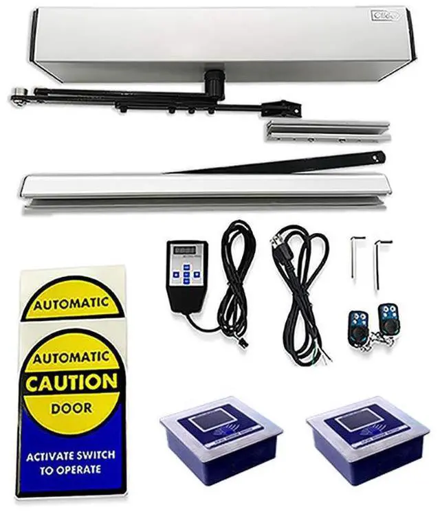Main image of Touchless Door Opener Electric Glass Swing Door Opener with 2pcs Wired Touchless Hand Sensor Switches