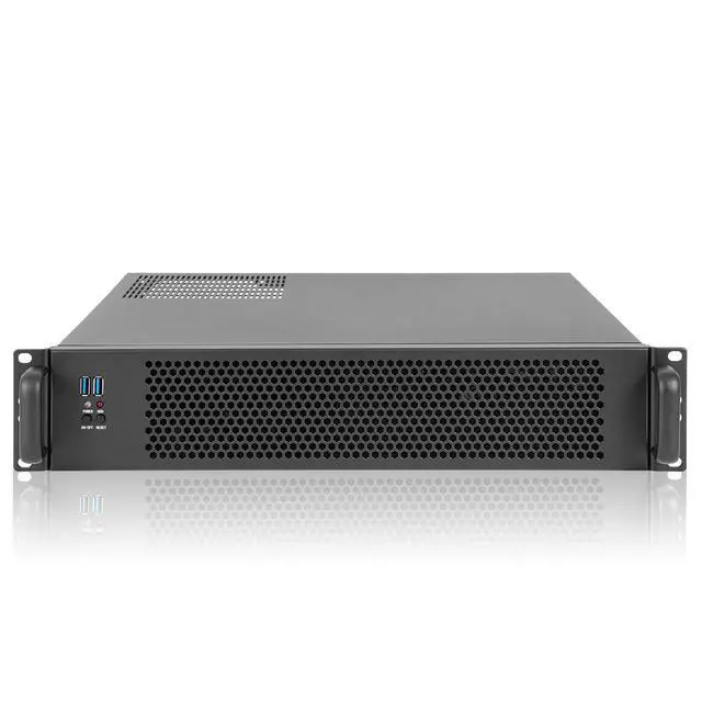 Alt view image 2 of 7 - Server case MicroATX/Mini-ITX 2U Rackmount Server Chassis max 7x3.5 Bay / USB3.0 with 2.0 Adapter Support ATX PSU Either top or Side Cooling Depth 15.7"