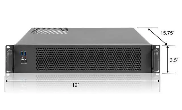 Alt view image 6 of 7 - Server case MicroATX/Mini-ITX 2U Rackmount Server Chassis max 7x3.5 Bay / USB3.0 with 2.0 Adapter Support ATX PSU Either top or Side Cooling Depth 15.7"