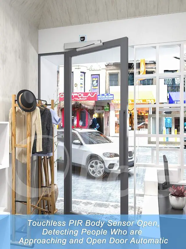Alt view image 2 of 7 - Touchless Sensor Open Automatic Swing Door Opener with 2pcs Passive Infrared/Body/Motion Sensors