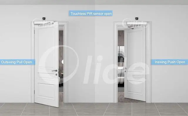Alt view image 5 of 7 - Touchless Sensor Open Automatic Swing Door Opener with 2pcs Passive Infrared/Body/Motion Sensors