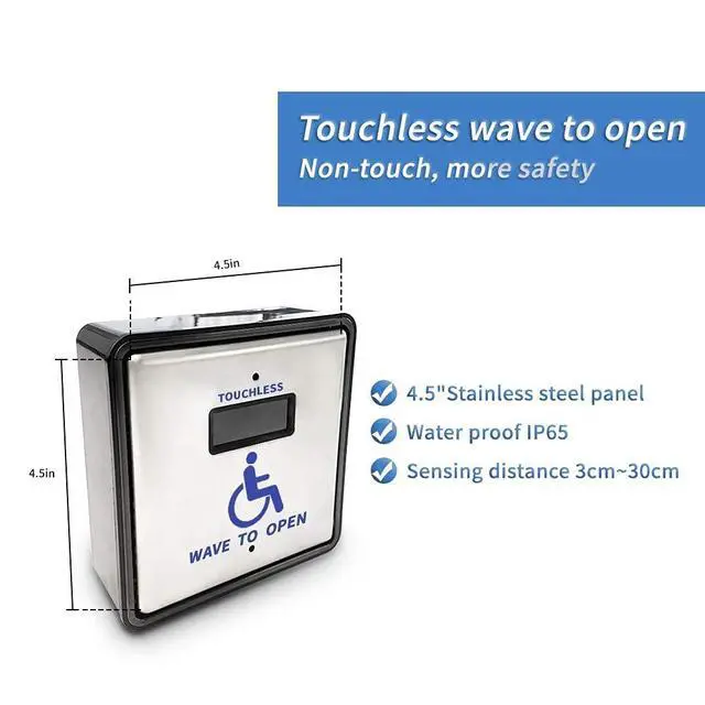 Alt view image 7 of 7 - Automatic Door Opener Touch Free Open Indoor and Outdoor Swinging Open with Wireless Touchless Wave Sensor Olide-512N