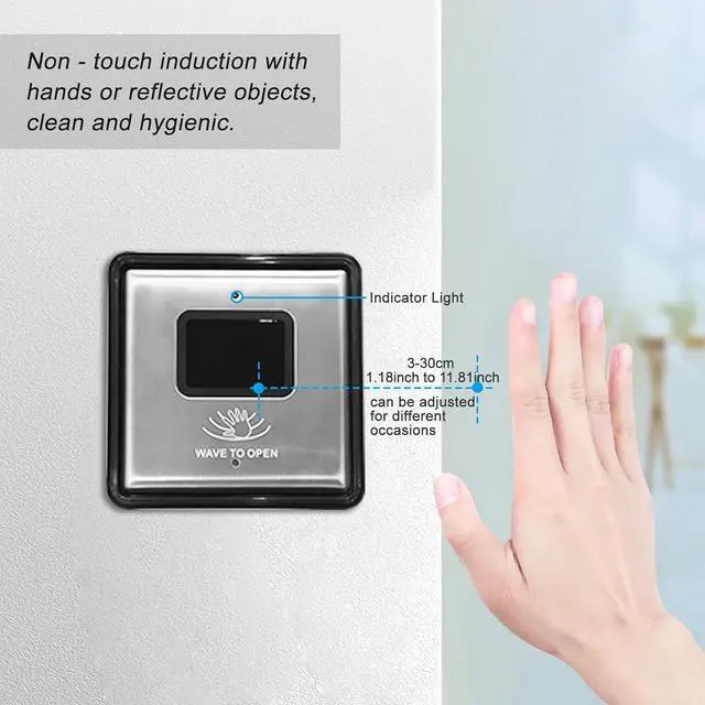 Alt view image 5 of 6 - Smart WiFi Hand Free Wave Sensor,Wireless Touchless Wave 5.12'' Square Single Panel Olide-512 with Smart WiFi Built-in Receiver Olide-510FW