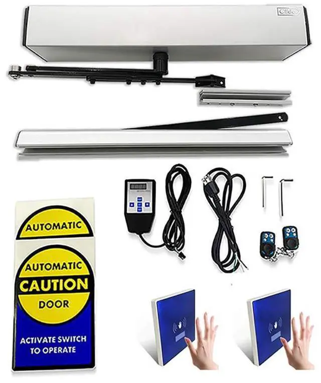 Main image of No Touch Automatic Door Opener Touchless Glass Swing Door with 2pcs Wired High Sensitivity Touchless Hand Sensor Switches