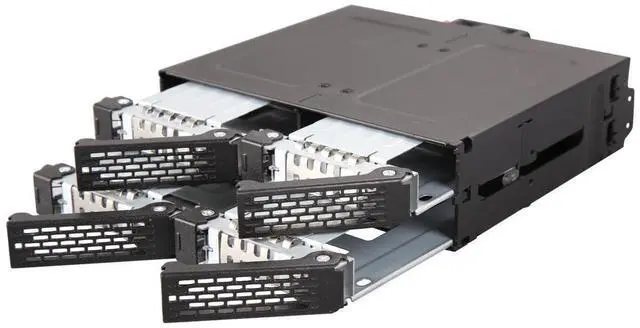 Main image of 4 Bay 2.5 SAS/SATA HDD/SSD Metal Mobile Rack Enclosure for 5.25" Bay (with Fan Control) | ToughArmor MB607SP-B