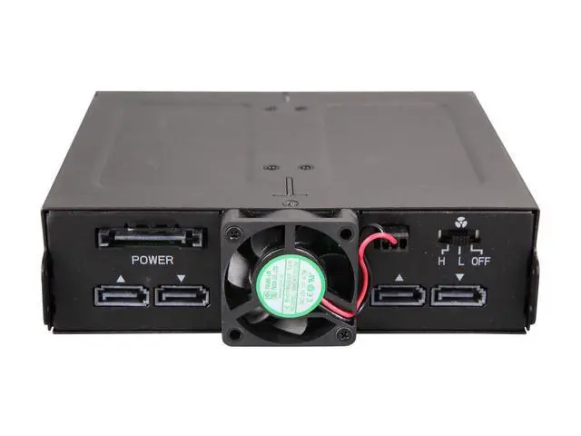 Alt view image 2 of 4 - 4 Bay 2.5 SAS/SATA HDD/SSD Metal Mobile Rack Enclosure for 5.25" Bay (with Fan Control) | ToughArmor MB607SP-B