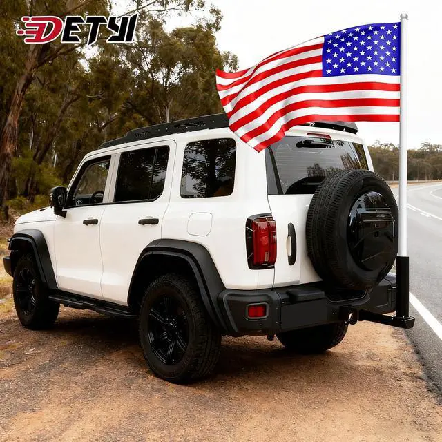 Alt view image 6 of 6 - Heavy Duty RV Flag Pole Mount, Full Stainless Steel 3 in 1 Frame/Hitch/Bumper Flag Pole Holder for Trailer RV Camper, Fit for Poles Up to 2.50 Inches OD