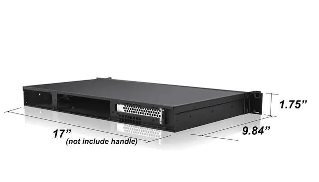 Alt view image 4 of 7 - 1U Compact Server/Desktop mini-ITX Chassis - 9.84" Depth,Supports Mini-ITX Motherboard, Type-C & USB3.0, Black