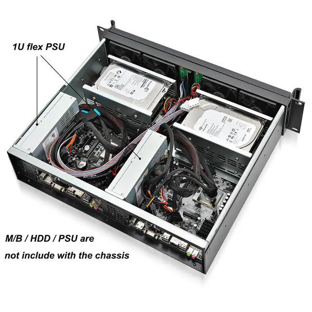 Alt view image 2 of 6 - 2U Rackmount Case for Dual Mini-ITX MB 14" Deep