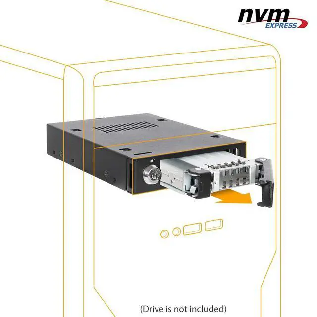 Alt view image 2 of 7 - 2.5" U.2 NVMe SSD PCIe 3.0/4.0 Mobile Rack for External 3.5" Drive Bay (147mm Depth) | ToughArmor MB601VK-B