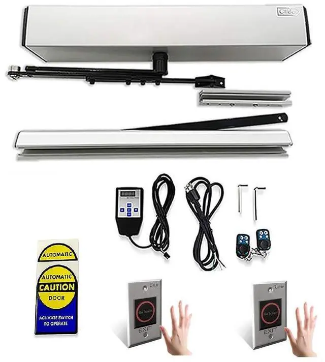 Main image of Automatic Glass Door for Swing Opening Frameless Glass Door,Touchless Electric Glass Door for Glass Office Swing French Door with 2pcs Wired Metal Touchless Hand Sensor Switch