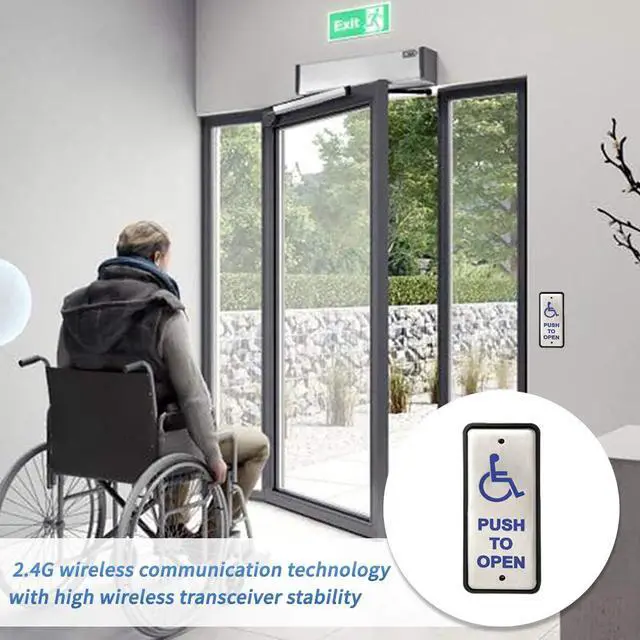 Alt view image 6 of 6 - Wireless Narrow Handicap Push Button, WiFi Smart Door Control Button, Push Button for Automatic Door Opener