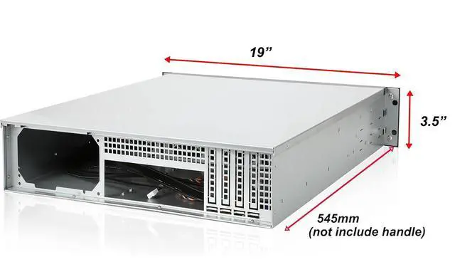 Alt view image 4 of 7 - 2U Server case 6Gbps hot swap 8 x3.5 Bays M-ATX/Mini-ITX Depth 21.5" Support ATX PSU, Include Sliding Rail and Minisas to SATA Cables