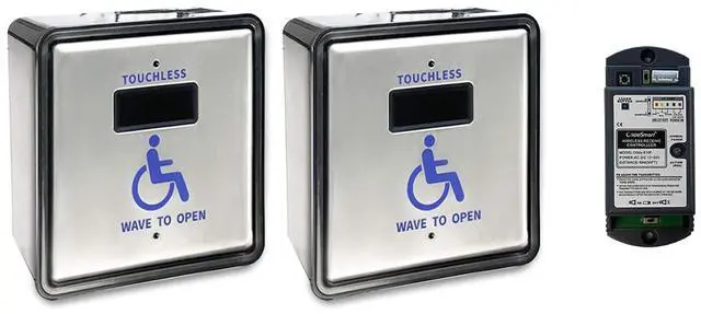 Main image of Wireless Handicap Door Opener Sensor Switch Touchless Wave to Open,4.5inch Square Stainless Steel Panle Olide-512N,with WiFi Function,Workable with Alexa,Google Assistant and Phone APP