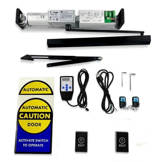 Alt view image 6 of 6 - Olide-120B Black Color Automatic Door Opener+2pcs Waterproof Acrylic Hand Push Switch