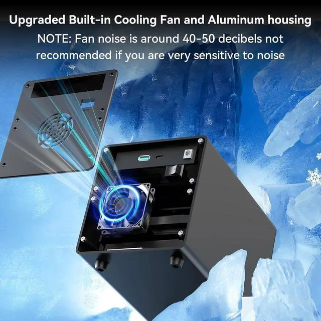 Alt view image 5 of 7 - 4*3 M / B+M Key M.2 NVMe Enclosure with Cooling Fan and USB A/C 3.2 Gen 2 (10Gbps), Hard Drive Enclosure Support 96TB(4*3*8TB 2230/2242/2260/2280/22110 SSDs)