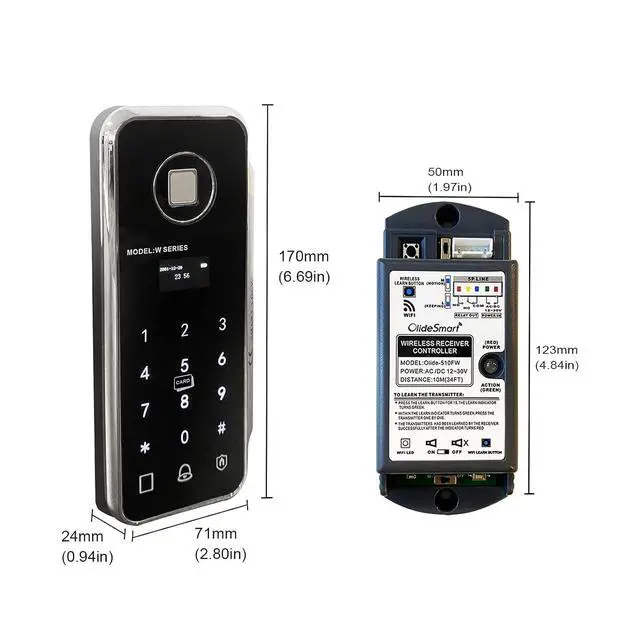 Alt view image 5 of 7 - Smart WiFi Automatic Electric Front Door Opener,Compatible with Alexa,Google Home,Phone APP,with 550LBS NC/NO Adjustable Electric Strike,Wireless Fingerprint Access Keypad,Wired Receiver
