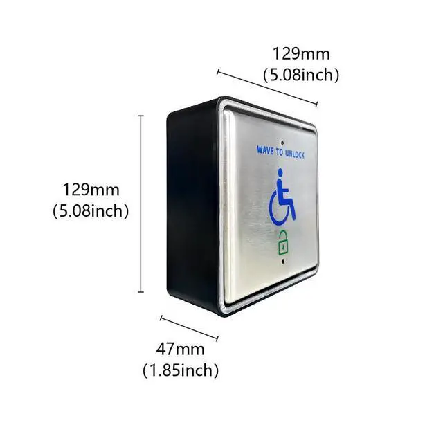 Alt view image 6 of 7 - Automatic Swing Door Opener with Handicap Hand Wave Sensor Switches Kits for Washroom,Restroom,Toilet,Include Wired Hand Wave Sensor Open Switches Panel,Lock Panel and Controller (Silver)