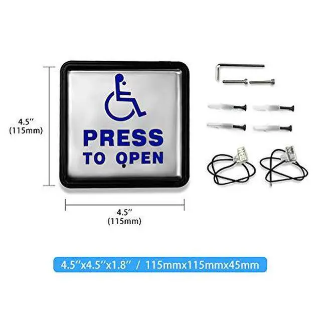 Alt view image 4 of 4 - DSW120 Residential Handicap Swing Door Opener with 2PCS 304 Stainless Steel Hardwired Handicap Push Buttons+1PCS Stainless DC12V 550lbs Fail Safety Electric Lock