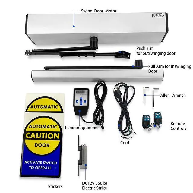 Alt view image 2 of 4 - Olide-120B Handicap Low Energy Swing Door Operator with 1 PCS Stainless Steel Fail Security 550lbs Electric Strike