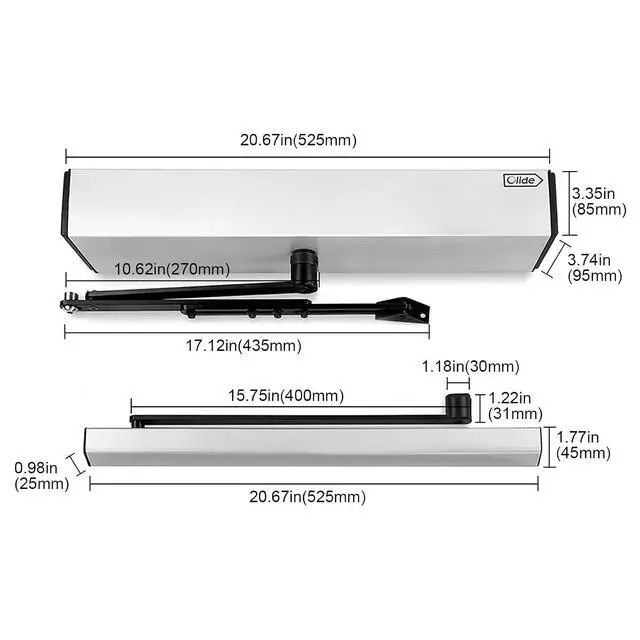 Alt view image 2 of 5 - Automatic Door Opener Olide-120BS with 2pcs Waterproof Acrylic Hand Push Open Switch