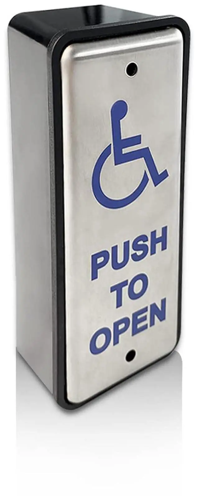 Main image of Handicapped Push Button for Automatic Door Opener,Single Narrow Wired Stainless Steel Handicap Push Button