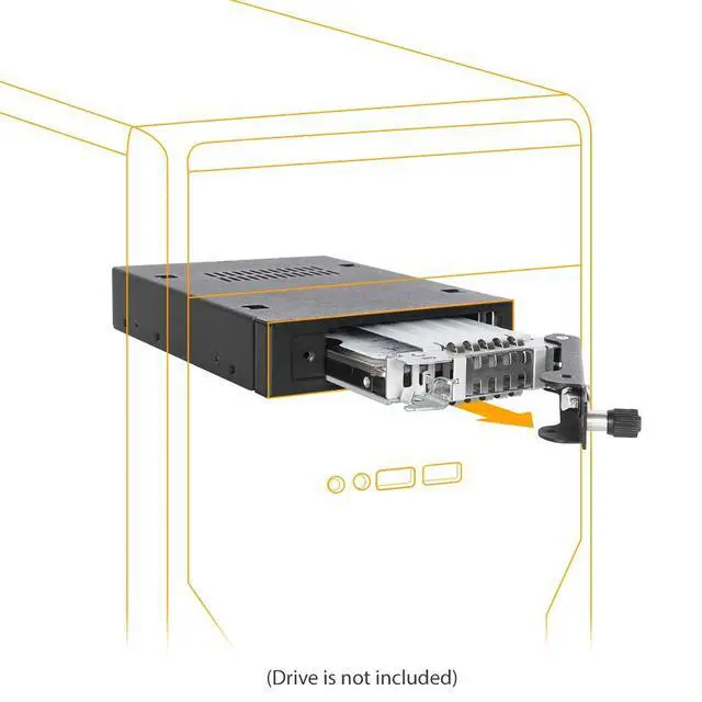 Alt view image 2 of 7 - Rugged Full Metal 2.5 SATA/SAS HDD & SSD Mobile Rack for External 3.5" Drive Bay with Key Lock & Thumb Screw Design | ToughArmor MB491SKL-B