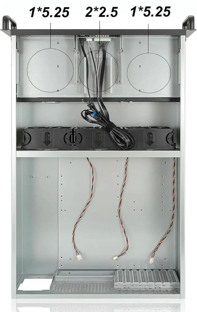 Alt view image 5 of 7 - 4U Server Chassis Hotswap 12Gbps Swappable screwless 16 x 3.5/2.5 + 2x5.25 + 2x2.5 Chassis with sliidng Rail and SFF-8643 Minisas to SATA Cables