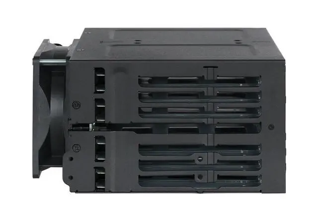 Alt view image 3 of 7 - Full Metal 16 x 2.5 SAS/SATA HDD/SSD Mobile Rack Enclosure for 2 x 5.25 Bay (4 x MiniSAS HD) | ToughArmor MB516SP-B