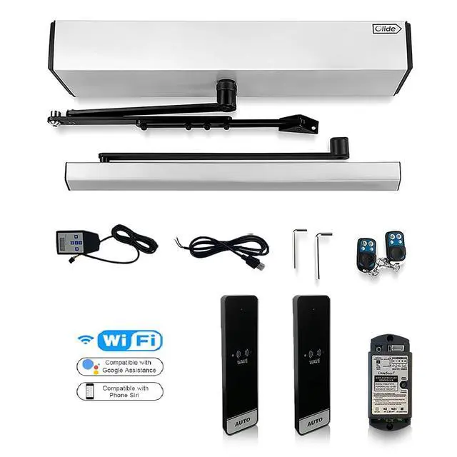 Alt view image 2 of 7 - Automatic Swing Door Opener Compatible for Alexa,Google Home,Phone App,Voice Control Smart Home WiFi Touch Free Auto Door Opener with Wireless Wave Hand Sensors and Wired Receiver 510FW
